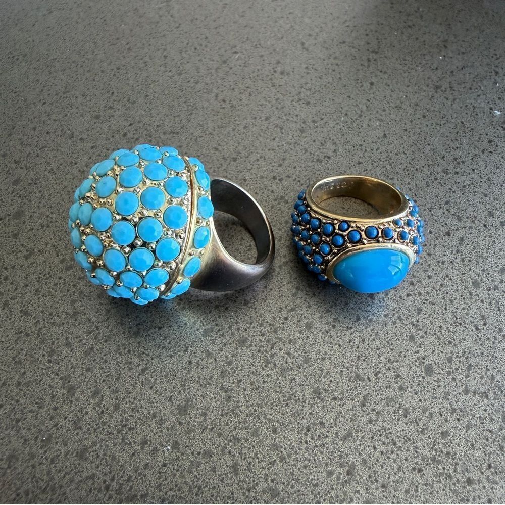 Bold Chunky Turquoise Cabochon Statement Rings